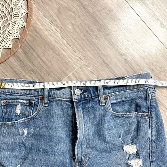 Abercrombie & Fitch The Mom high rise cut off denim Shorts Size 28 blue - Picture 6 of 8